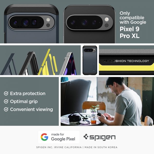 Spigen Google Pixel 9 Pro XL -suojakuori Tough Armor, Metal Slate