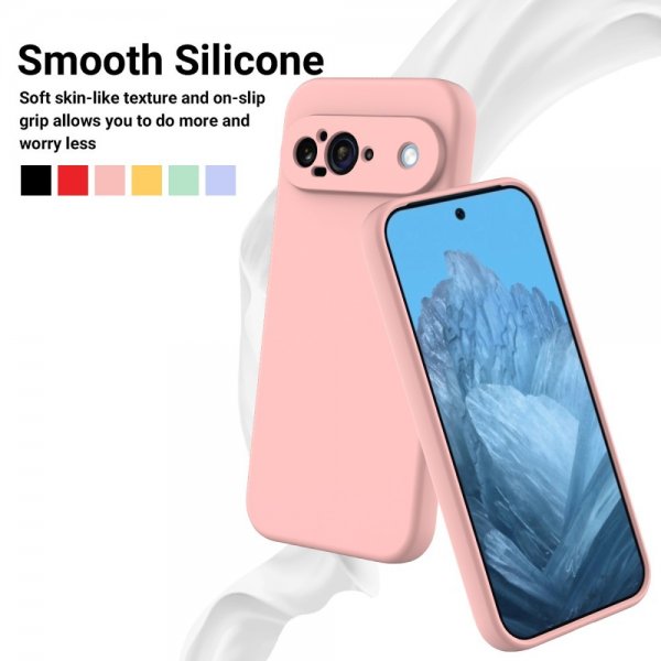 Google Pixel 9 Kuori hihnalla Silikoni Vaaleanpunainen