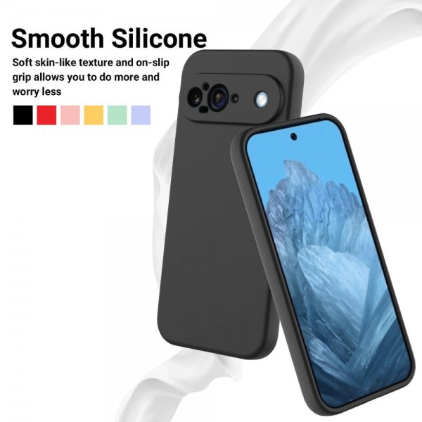 Google Pixel 9 Kuori hihnalla Silikoni Musta