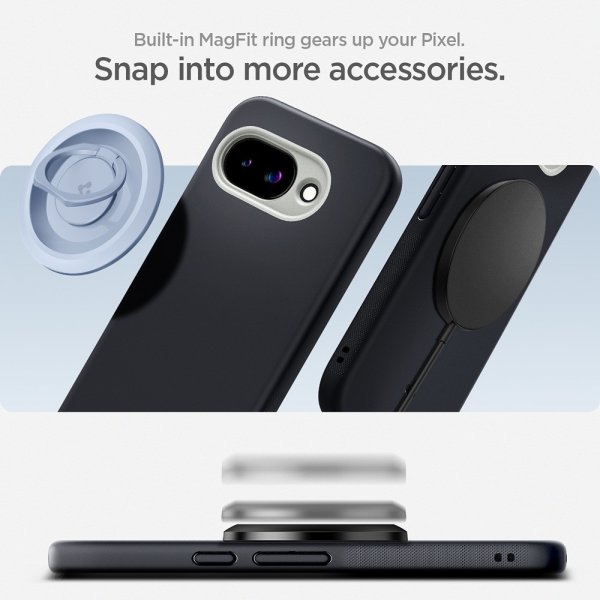 Spigen Google Pixel 9a -suojakuori Nano Pop MagFit, Black Sesame