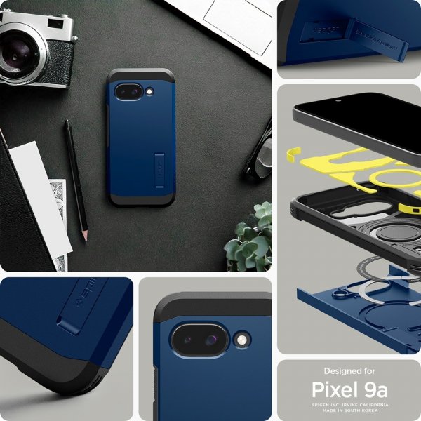 Spigen Google Pixel 9a Tough Armor MagFit -suojakuori, laivastonsininen