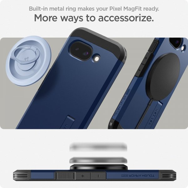 Spigen Google Pixel 9a Tough Armor MagFit -suojakuori, laivastonsininen