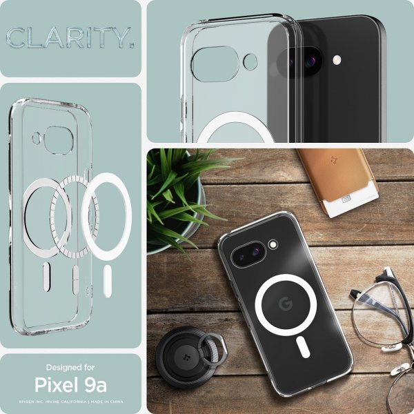 Spigen Google Pixel 9a Ultra Hybrid MagFit kirkas valkoinen suojakuori