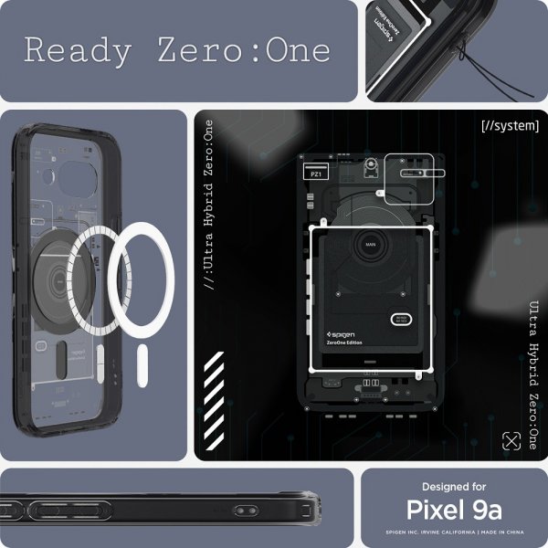Spigen Google Pixel 9a Ultra Hybrid Zero One MagFit -kuori, musta