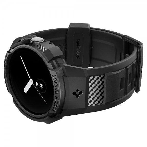 Spigen Google Pixel Watch 1/2/3 41mm Ranneke ja Suojakuori Rugged Armor Pro Musta