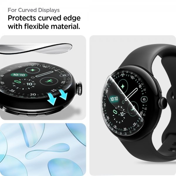 Spigen Google Pixel Watch 3/4 41mm Näytönsuoja EliteShield EZ Fit 2-pakkaus