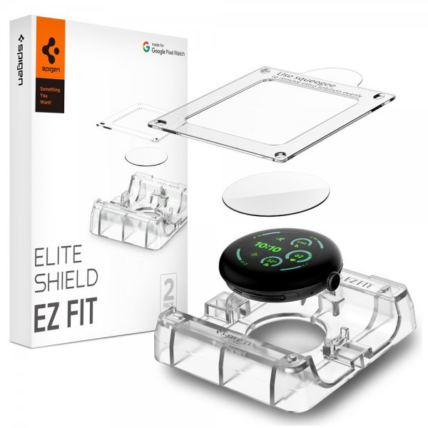 Spigen Google Pixel Watch 3/4 45mm näytönsuoja EliteShield EZ Fit 2-pakkaus