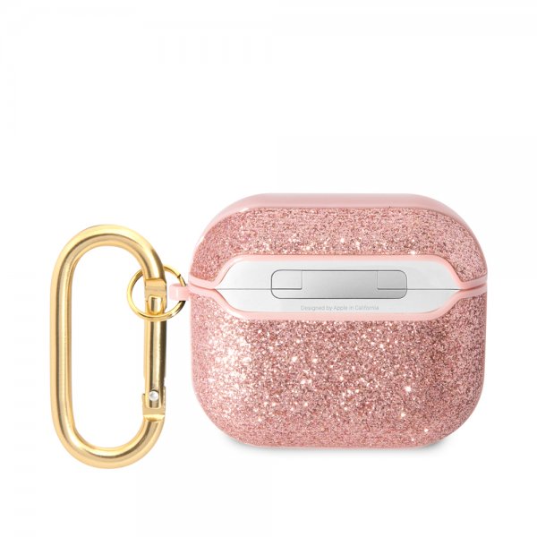 Guess AirPods 3 -kuoret, glitterhiutaleet, vaaleanpunainen