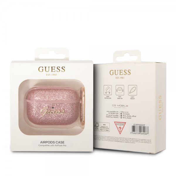 Guess AirPods Pro Kuoret Glitter Flakes Ruusu