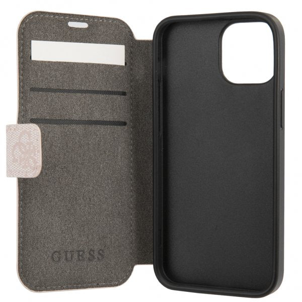 Guess iPhone 13 -kotelo, Printed Stripe, pinkki
