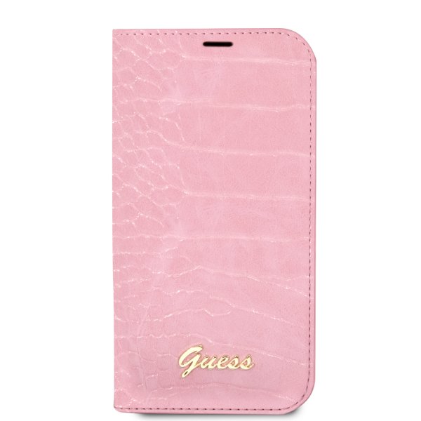 Guess iPhone 14 Plus Suojakotelo Croco Vaaleanpunainen