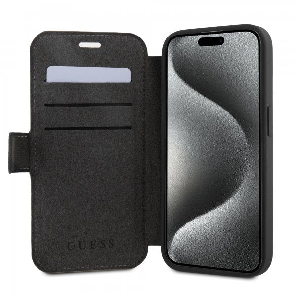Guess iPhone 15 Pro Max Suojakuori 4G Logo Harmaa