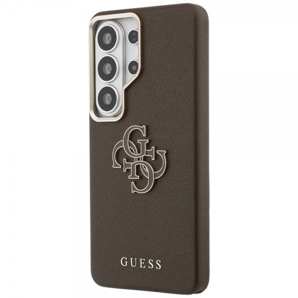 Guess Samsung Galaxy S26 Ultra -suojakuori, 4G Logo, rakeinen, ruskea