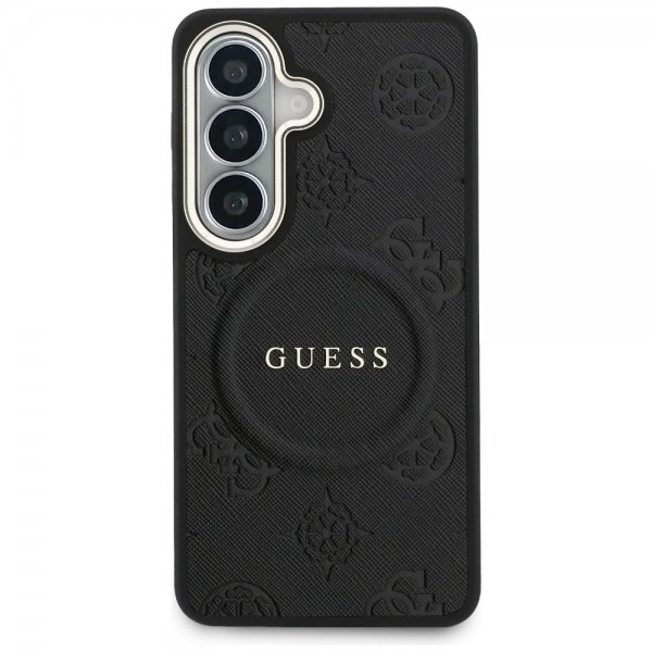Guess Samsung Galaxy S26 Kuori Saffiano Peony MagSafe Musta