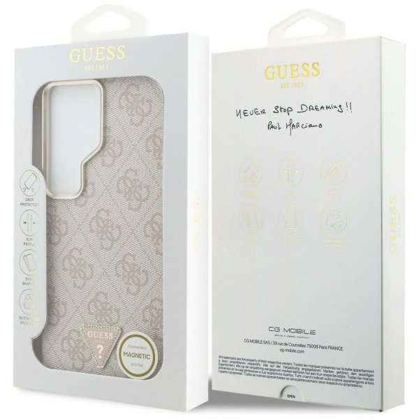 Guess Samsung Galaxy S26 Ultra Kuoret 4G Triangle MagSafe Vaaleanpunainen