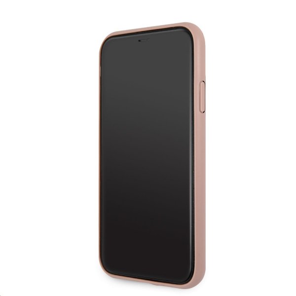 Guess iPhone 11 -suojakuori, metallilogo, vaaleanpunainen