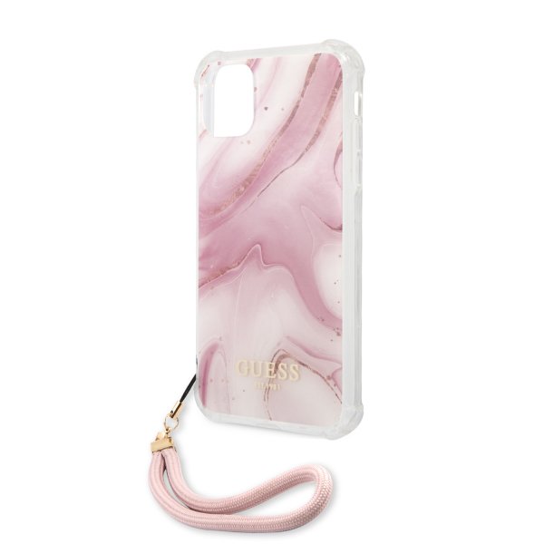 Guess iPhone 11 -suojakuori Marble Rosa
