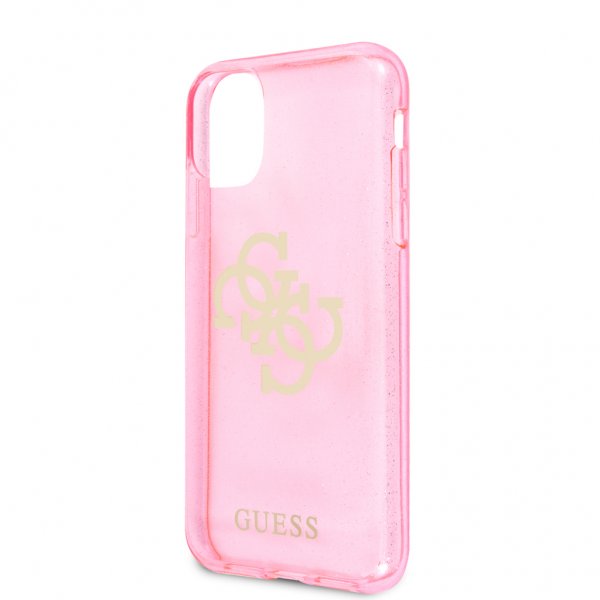 Guess iPhone 11 -suojakuori, täynnä kimalletta, pinkki