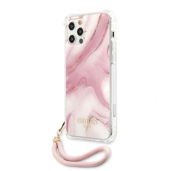 Guess iPhone 12 Pro Max -kuoret Marble Rosa