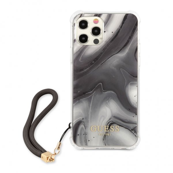 Guess iPhone 12/iPhone 12 Pro -kuori, marmorinharmaa