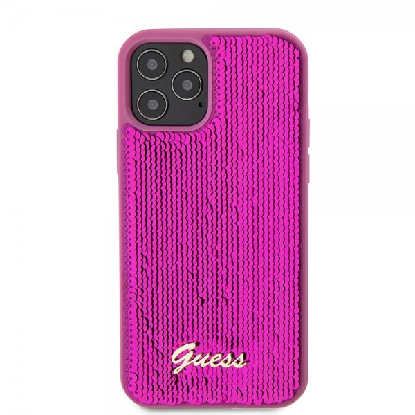 Guess iPhone 12/iPhone 12 Pro Suojakuori Sequin Fuschia