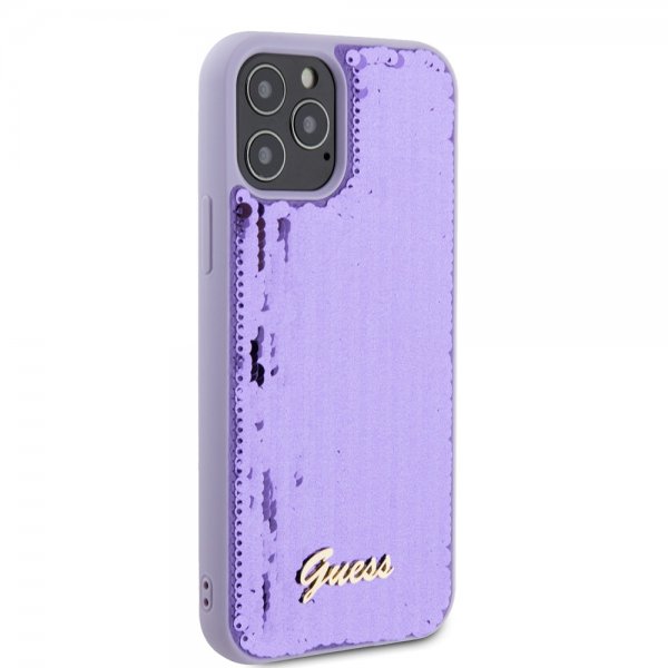 Guess iPhone 12/iPhone 12 Pro Suojakuori Paljetti Violetti