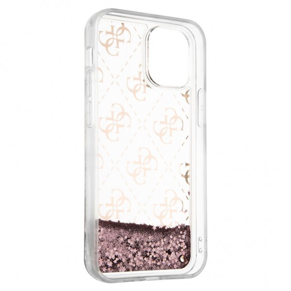 Guess iPhone 12 Mini Kuori Liquid Glitter Pinkki