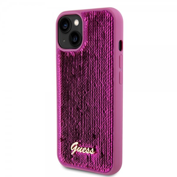 Guess iPhone 13 Sequin Fuschia -suojakuori