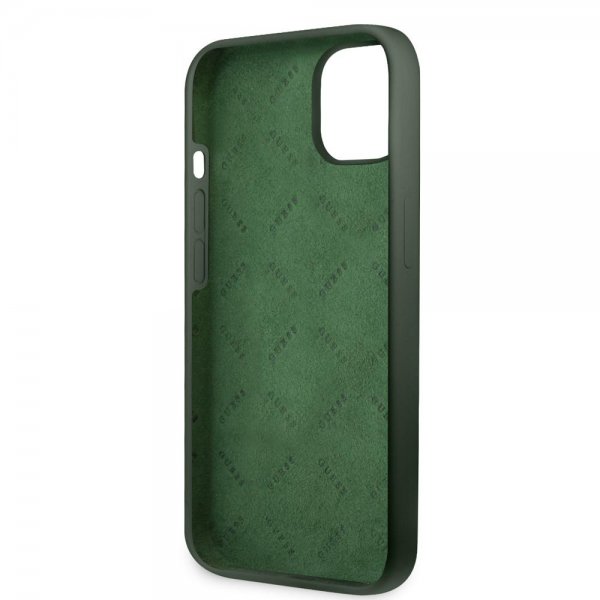 Guess iPhone 13 Kuori Silikoni Metalli Logo 4G Vihreä