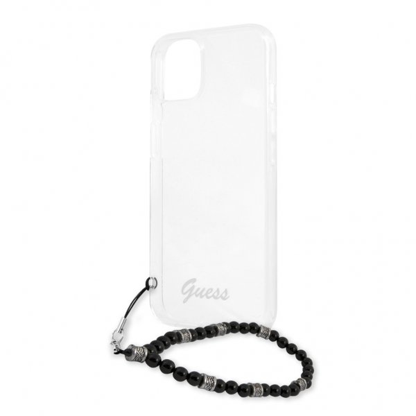 Guess iPhone 13 Mini Kuori Pearl Handle Script Logo Musta
