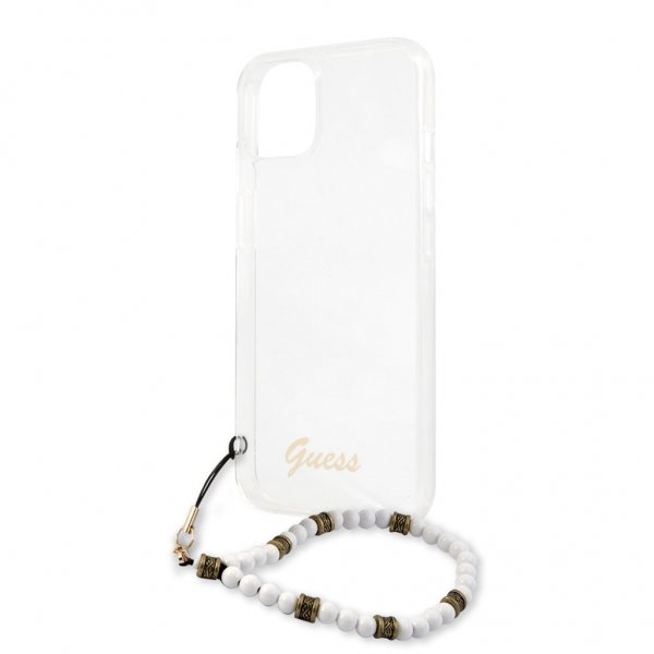 Guess iPhone 13 Mini Kuori Pearl Handle Script Logo Valkoinen