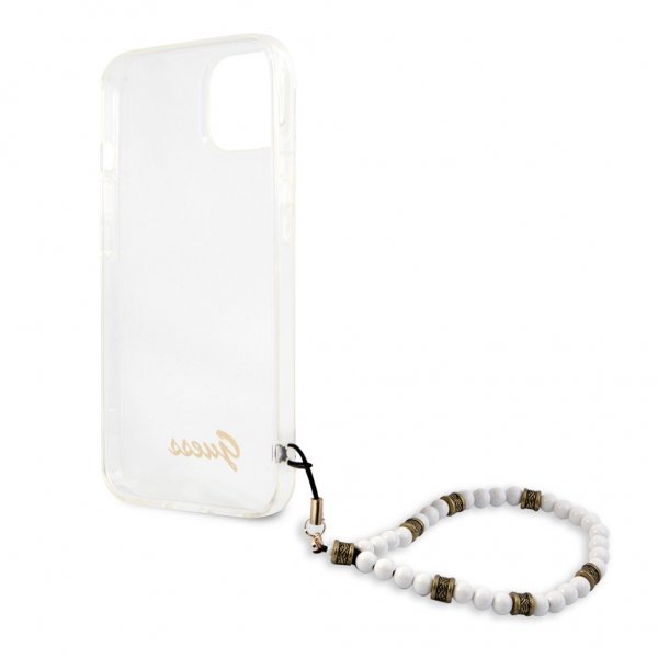Guess iPhone 13 Mini Kuori Pearl Handle Script Logo Valkoinen