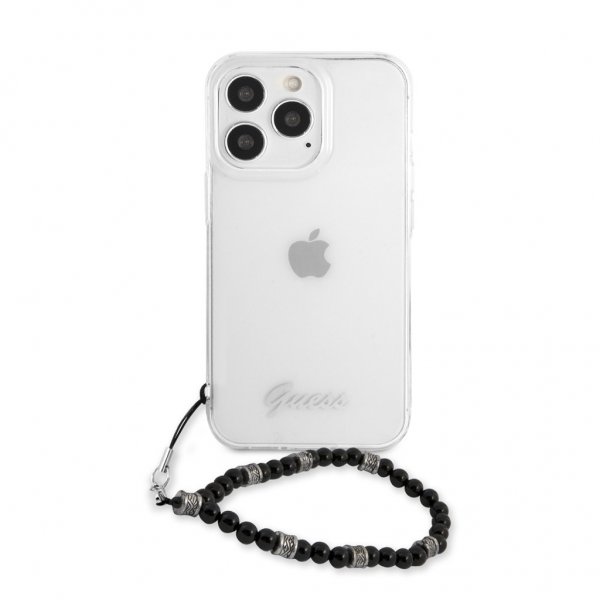 Guess iPhone 13 Pro Max Suojakuori Pearl Handle Script Logo Musta