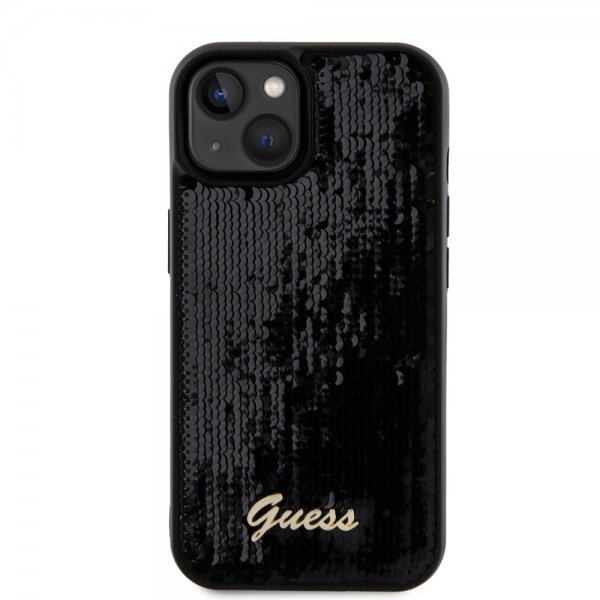 Guess iPhone 15 Kuoret Sequin Musta