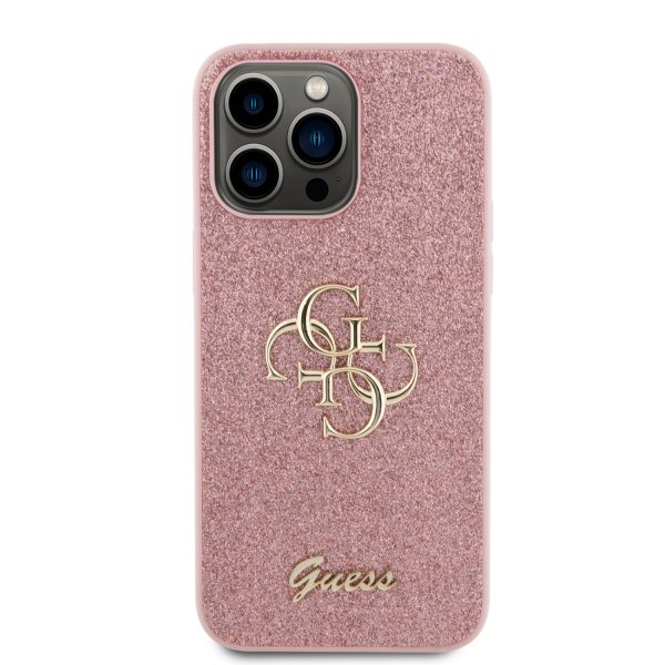 Guess iPhone 15 Pro Max Kuori Fixed Glitter Pink