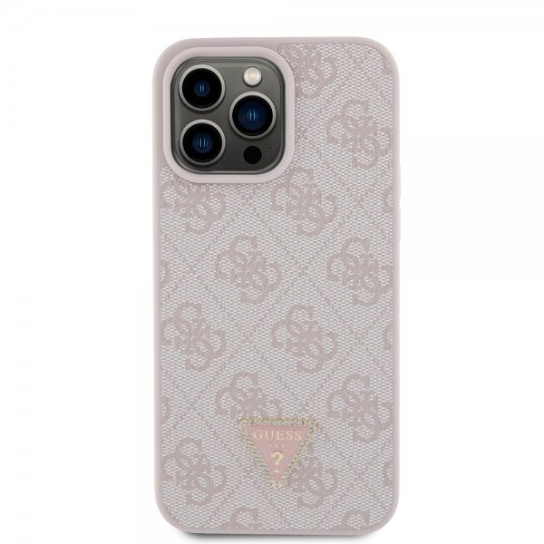 Guess iPhone 15 Pro Max Kuori 4G Metal Triangle Strass Ruusu