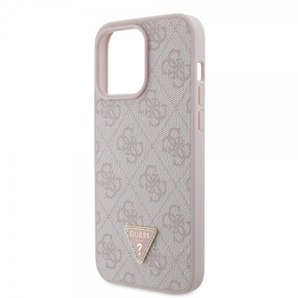 Guess iPhone 15 Pro Max Kuori 4G Metal Triangle Strass Ruusu