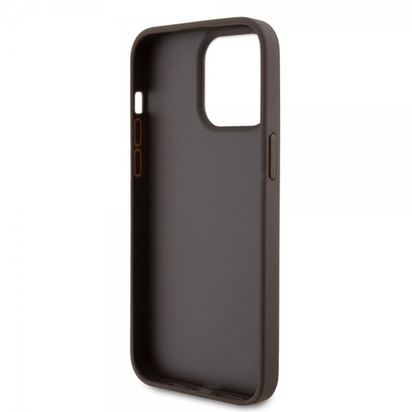 Guess iPhone 15 Pro Max Kuori 4G Metal Triangle Strass Ruskea