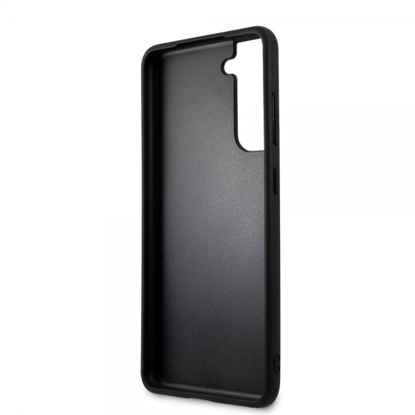 Guess Samsung Galaxy S21 FE Kuori Saffiano Metal Logo Musta