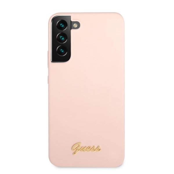Guess Samsung Galaxy S22 Plus Kuori Script Metal Logo Pale Pink
