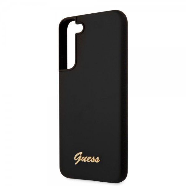 Guess Samsung Galaxy S22 Kuori Script Metal Logo Musta