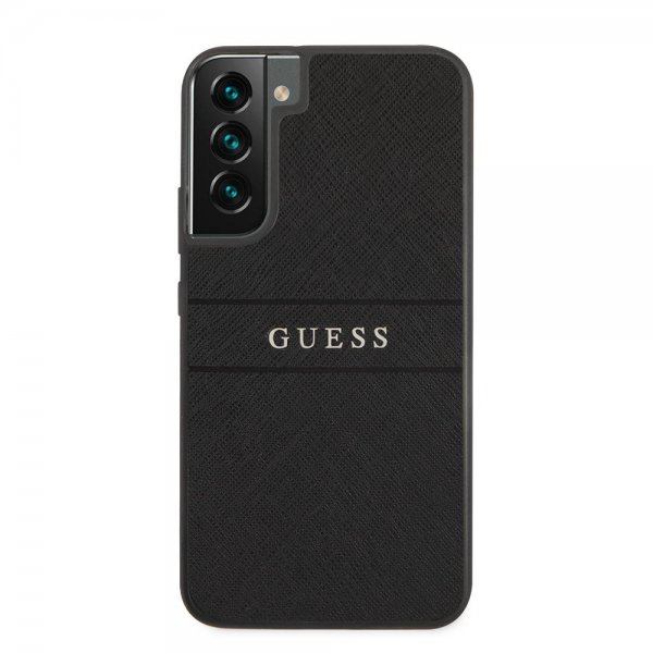 Guess Samsung Galaxy S22 Kuori Saffiano Metal Logo Musta