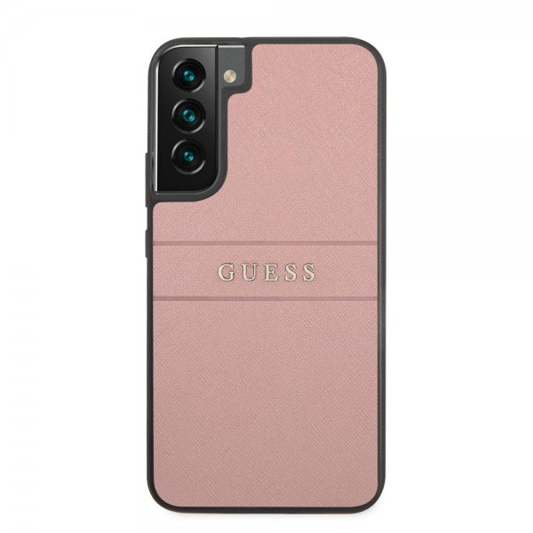 Guess Samsung Galaxy S22 Kuori Saffiano Metal Logo Roosa