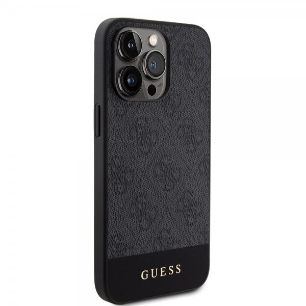 Guess iPhone 15 Pro Max Kuori Bottom Stripe MagSafe Musta