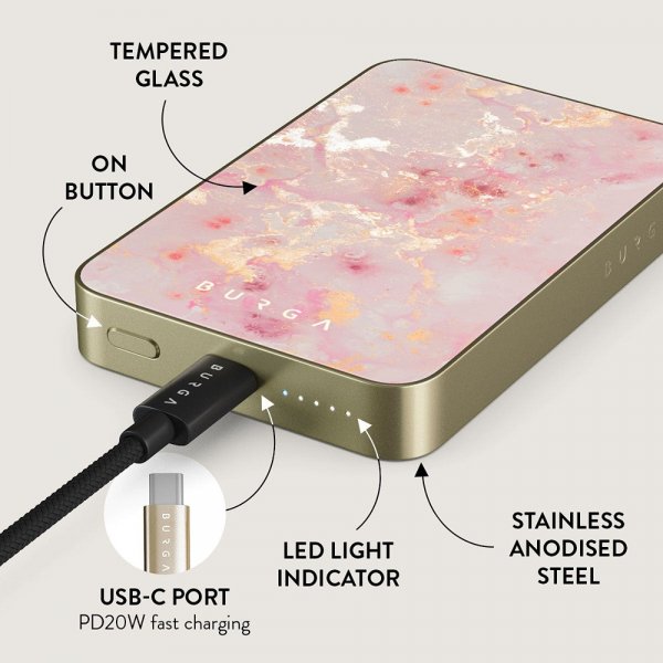 Burga Powerbank MagSafe 5000 mAh Golden Coral kulta