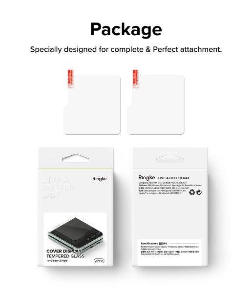 Ringke Samsung Galaxy Z Flip 5 Näytönsuoja Suojalasi 2-pakkaus