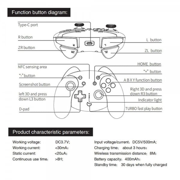Ipega-ohjain Nintendo Switchille Valkoinen Sininen