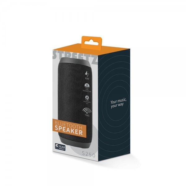 Streetz Kaiutin S250 Bluetooth-kaiutin 10W Musta