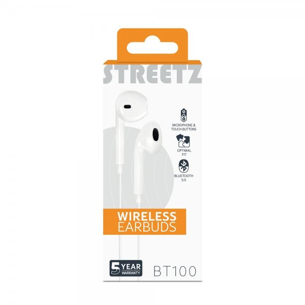 Streetz-kuulokkeet BT100 Wireless Earbuds, valkoinen