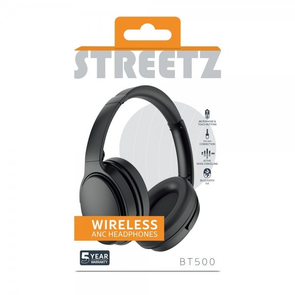 Streetz BT500 Wireless ANC -kuulokkeet, musta